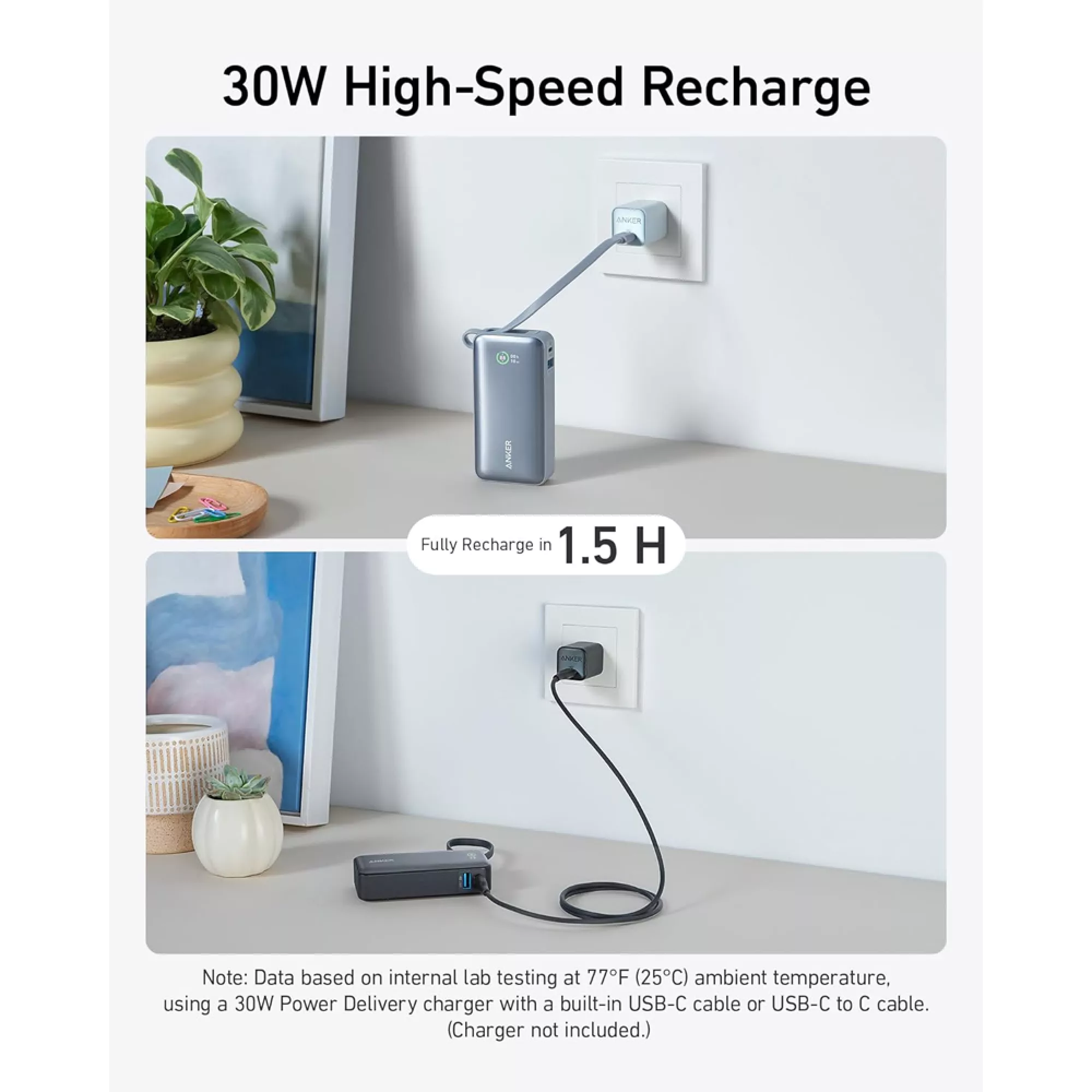 Anker Nano 10,000 mAh Power Bank with Built-in USB-C Cable - Image 3