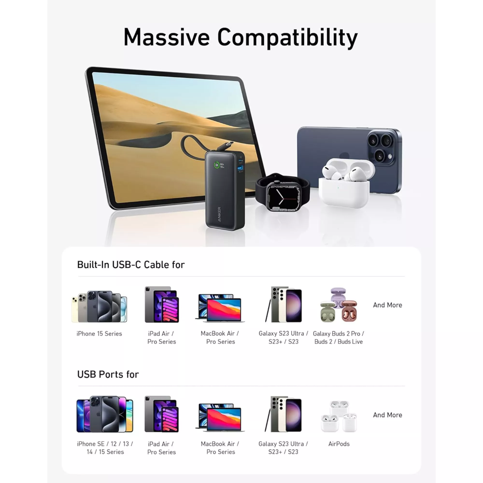 Anker Nano 10,000 mAh Power Bank with Built-in USB-C Cable - Image 4